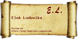 Elek Ludovika névjegykártya